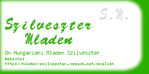 szilveszter mladen business card